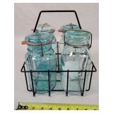 4 Quart Jars in Milk Bakset - 100+ yrs Old jars