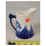 5.5"t Old Sleepy Eye Blue & White Pitcher -