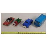 Antique Trucks, Tin Car & Semi Trailer