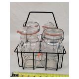 4 Quart Jars in 4 Cell Milk Basket