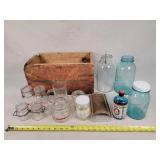 Wooden Remington Box, Jars, Blueing Jar