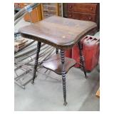 Antique Tiger Oak Claw Foot Parlor Table 24"w