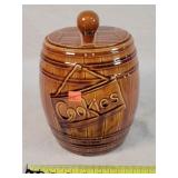 Barrel Style Stoneware Cookie Jar