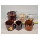 6- Stoneware Jars