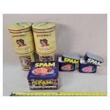 Spam Tins, Sugar & Coffee Tins