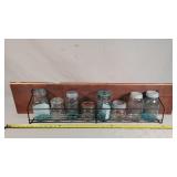 42" Rack with 8- Antique Canning Jars