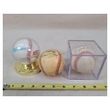 3 Autographed Baseballs