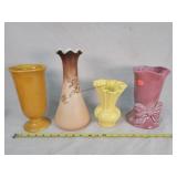 4- Vintage Vases, up to 11" Tall