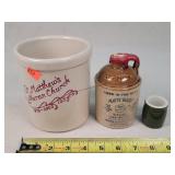 McCormick Whiskey Jug, Church Utensil Crock, &