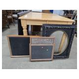 Gold Accented Wooden Picture Frame, Chalk Boards