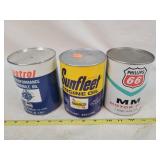 3- Composit Paper Oil Cans, Full