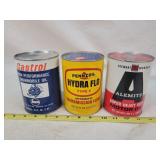 3- Composit Paper 1 Qt.  Oil Cans, Full