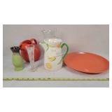 Pitchers, Plate, & Vases