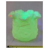 Fenton Custard Glass Vase 6"t (Uranium Glow)