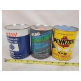 3- Composit Paper 1 Qt. Oil Cans, Full