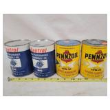 4- Composit Paper 1 Qt. Oil Cans, Full