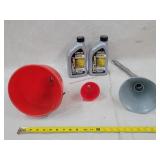1- Qts. 10W-40 Oil & 2 Quality Funnels