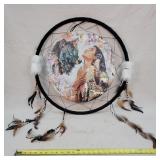 Large Indian Wolf Dream Catcher, 24" Dia.