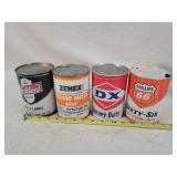 4- 1 Quart Tin Oil Cans, Empty