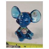 Fenton Hand Painted Blue Mouse