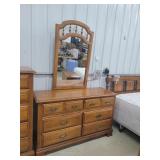 Maple Dresser w/ Mirror, 54W x 32H x 19D