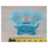 Northwood Meander blue opalescent glass bowl