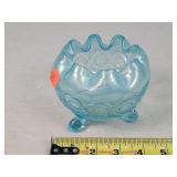 Northwood Blue Beaded Cable Rose Bowl