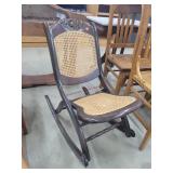 Antique Wicker Folding Rocker