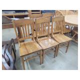 5-Antique Oak Mission Chairs