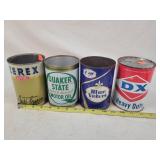4 -Empty Oil /Fluid Tins