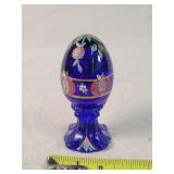 Hand Painted Fenton Egg - Blue