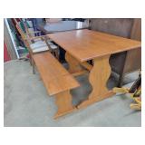 Pine Table w/ Bench , Table 28" x 43"