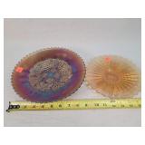 Grape & Cable 9" Carnival Bowl & Other Plate