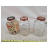 3- 1 Qt. Oil Glass Jars