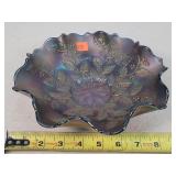 Fenton Holly & Berries Carnival Bowl 9"
