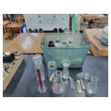 Large Box of Glass Chemistry Tubes/ Measuring