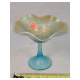 Northwood Hearts & Flowers Ice Blue Carnival 7"