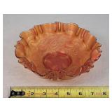 Fenton Carnival Heart & Vine 8" Ruffle Bowl