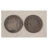 2- 1893 US / Columbian Half Dollars - Silver