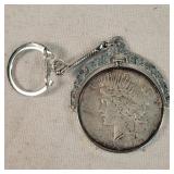 Silver Peace Dollar Spinner Fob