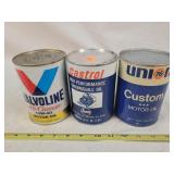 3- Composit Paper 1 Qt. Oil Cans, Full