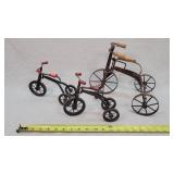 3- Vintage Tricycles for Decor, 6" to 10" Tall