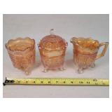 3- Fenton Carnival Glass Butterfly & Berry Butter
