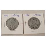 1936 Walking Liberty Half Dollars