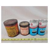 4- Grease/ Fluid Tins, Some are full