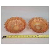 2- Marigold Carnival Glass 8" Bowls