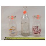 51 Chief Soda Bottle & 2 - 1 Pint Cream Bottles