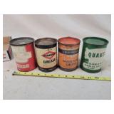 4- 1LB. Grease Tins, Partially Full