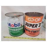 2- 1 Gal Antifreeze Tins, Empty