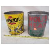 2- 1 Gal Oil/Fluid Tins, empty